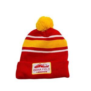 Idegy Striped Kansas City Chiefs GEHA Field at Arrowhead Stadium Beanie Red OS